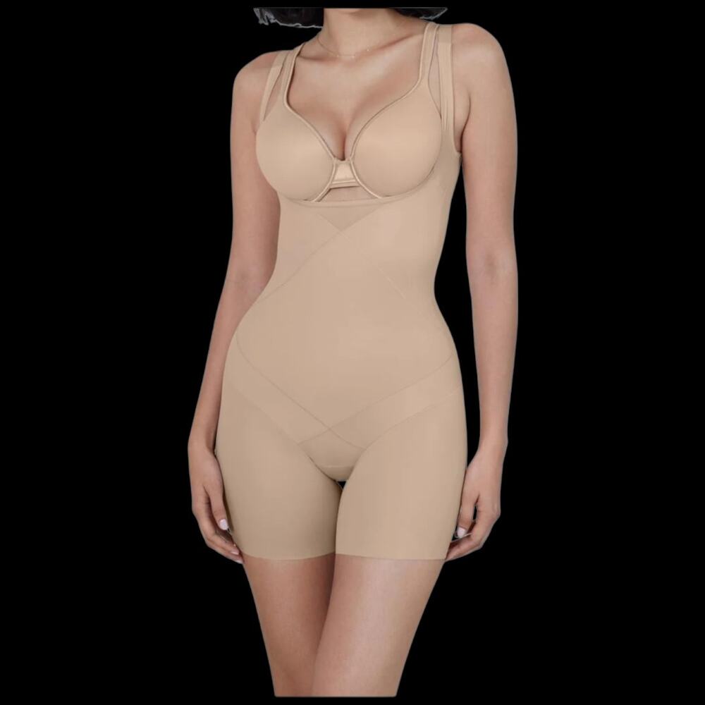 NWOT Miraclesuit Instant Tummy Tuck! Open Bust Mid-Thigh Bodysuit $87.00  Medium